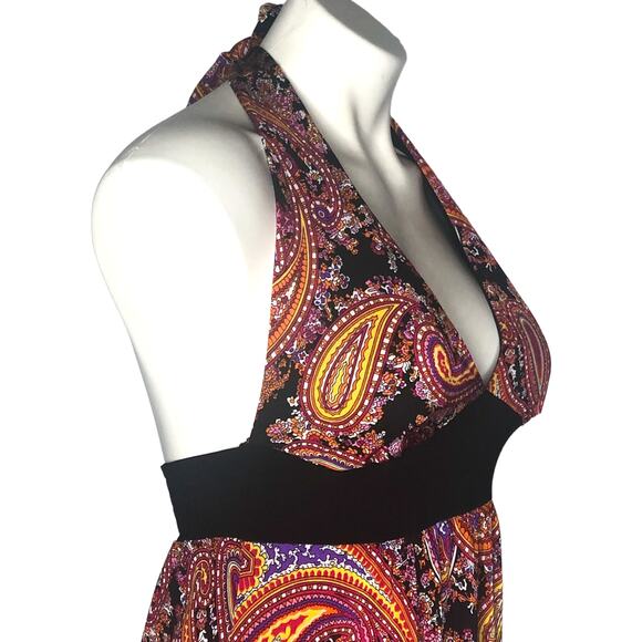 Wet Seal Paisley Halter Maxi Dress - Size Small - Picture 5 of 9